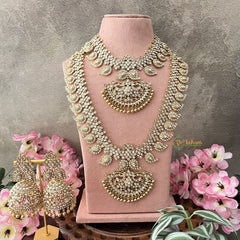 Vriksham Precious White Stone Maanga Bridal Jewelry Set-White-G18177
