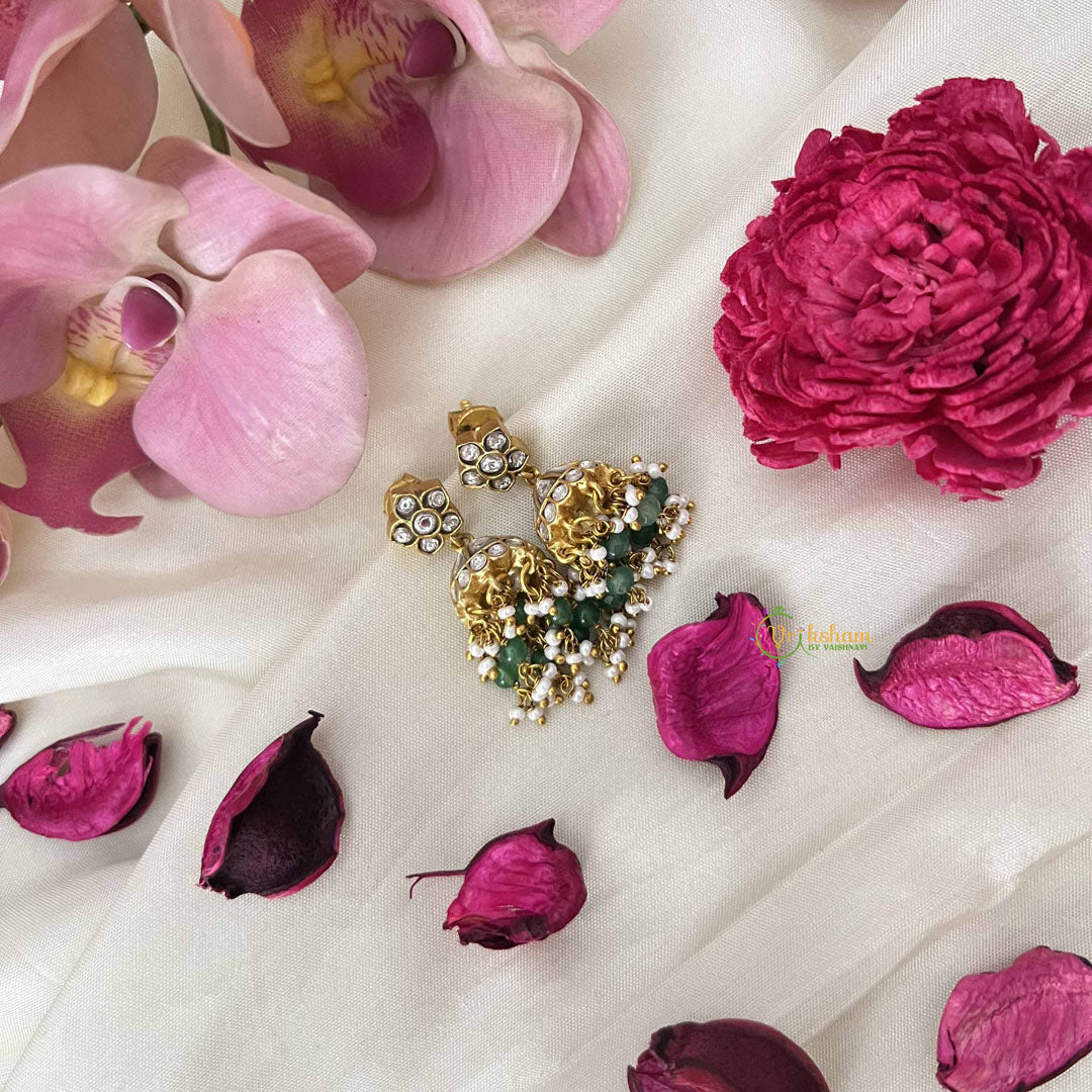 Vriksham Traditional Bridal Floral  Kundan Jadau Jhumkas-J3668