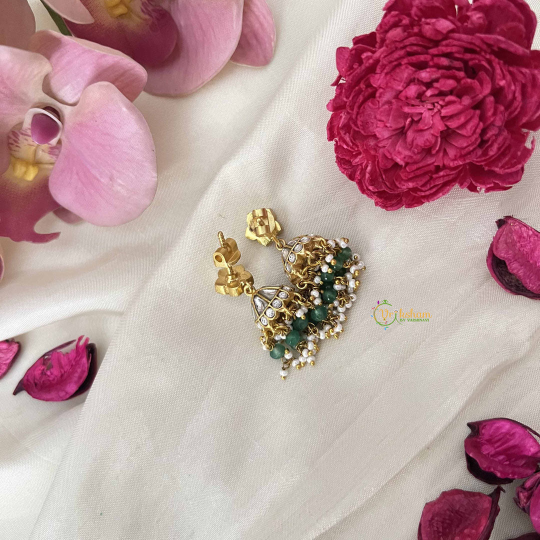 Vriksham Traditional Bridal Floral  Kundan Jadau Jhumkas-J3668
