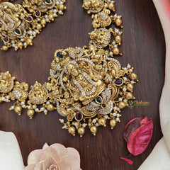 Vriksham Elegant Lakshmi AD Stone Short Neckpiece-Gold Bead-G17840