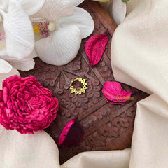 Vriksham Classic 5 Leaf Style Septum Ring-White Red & Green-G21461