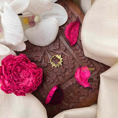 Vriksham Classic 5 Leaf Style Septum Ring-White-G21460