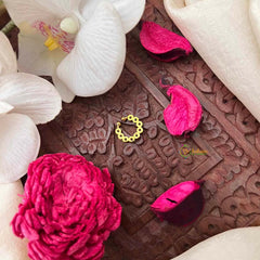 Vriksham Round Dot Floral Style Septum Ring-Red White-G21456