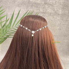 Vriksham Floral CZ Stone Hair Vine With Faux Pearl Drop-G22074