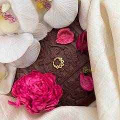 Vriksham Classic 5 Leaf Gold-Plated Flower Style Septum Ring-White Red-G21479