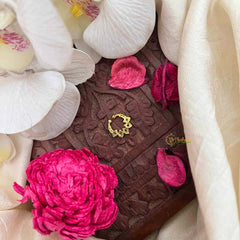 Vriksham Classic 5 Leaf Gold-Plated Flower Style Septum Ring-Red-G21476