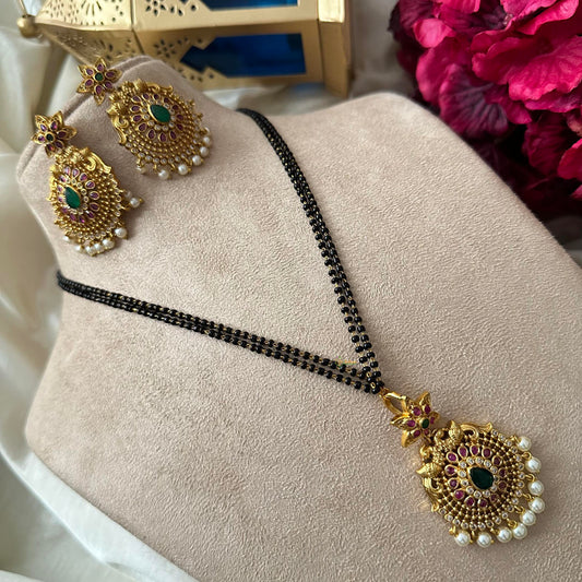 Premium Mangalsutra Chain with Pendant-Pearls-G12731