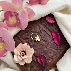 Vriksham Royal Polki Gold-Toned Kundan Jadau With White Septum Ring-J3916