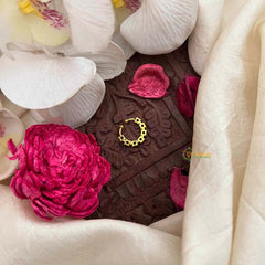 Vriksham  Square 7 Dot Gold-Plated Flower Style Septum Ring-Red-G21475