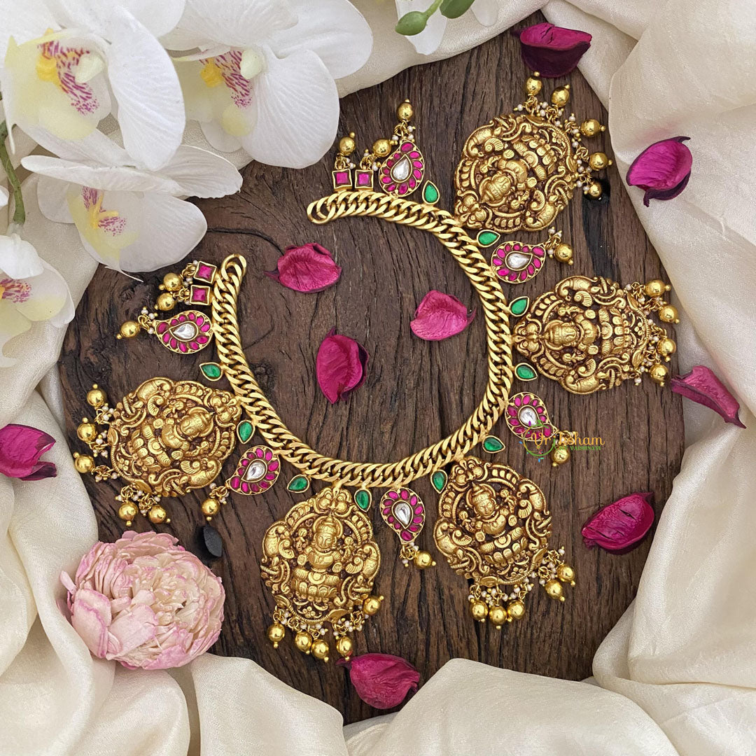 Vriksham Jadau Kundan 5 Lakshmi Short Neckpiece-J2601