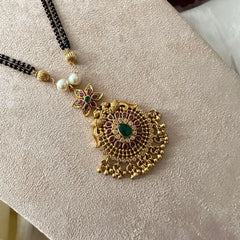 Premium Mangalsutra Chain with Pendant-Golden Pearls-G12730