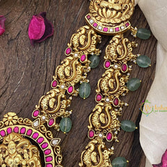 Vriksham Jadau Kundan Layered Pendant Lakshmi Long Haram-J2585