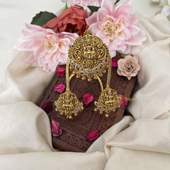 Vriksham Ad Stone Three Lakshmi Floral Vangi /Armlet-Golden Bead-G18189