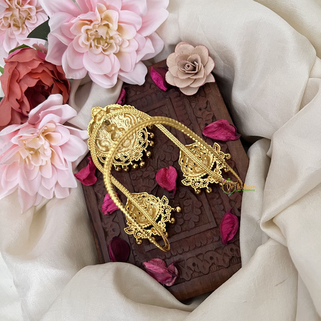 Vriksham Ad Stone Three Lakshmi Floral Vangi /Armlet-Golden Bead-G18189
