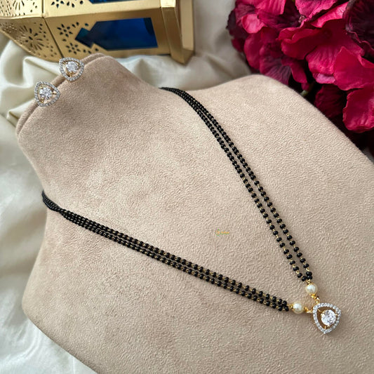 Elegant AD Stone Pendant Mangalsutra Chain-Diamond-G12738