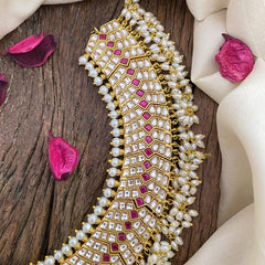 Vriksham Jadau Kundan Choker-Rice Pearl-Guttapusalu-J2582