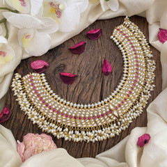 Vriksham Jadau Kundan Choker-Rice Pearl-Guttapusalu-J2582