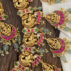 Vriksham Lakshmi with Peacock Jadau Kundan Short Neckpiece-J2586