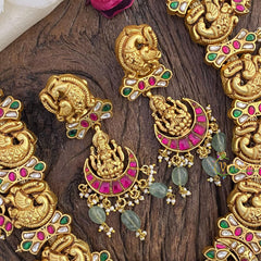 Vriksham Lakshmi with Peacock Jadau Kundan Short Neckpiece-J2586