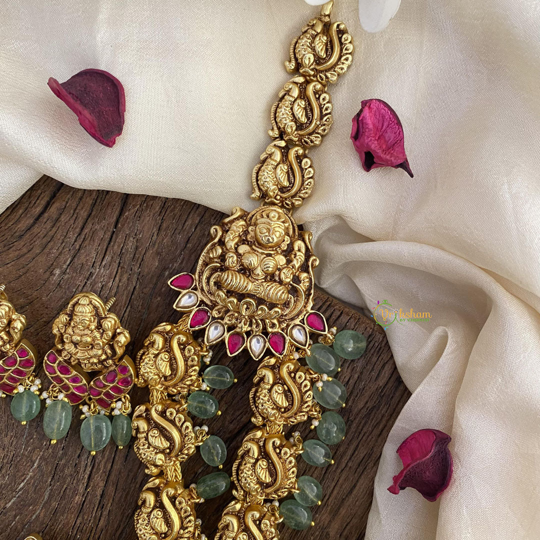 Vriksham Jadau Kundan Layered Lakshmi Long Haram-J2583