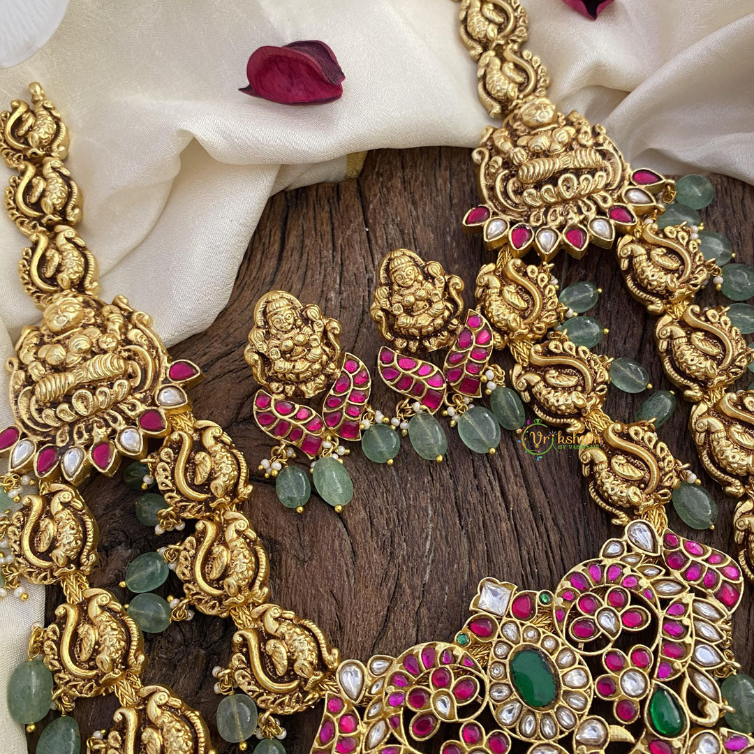 Vriksham Jadau Kundan Layered Lakshmi Long Haram-J2583