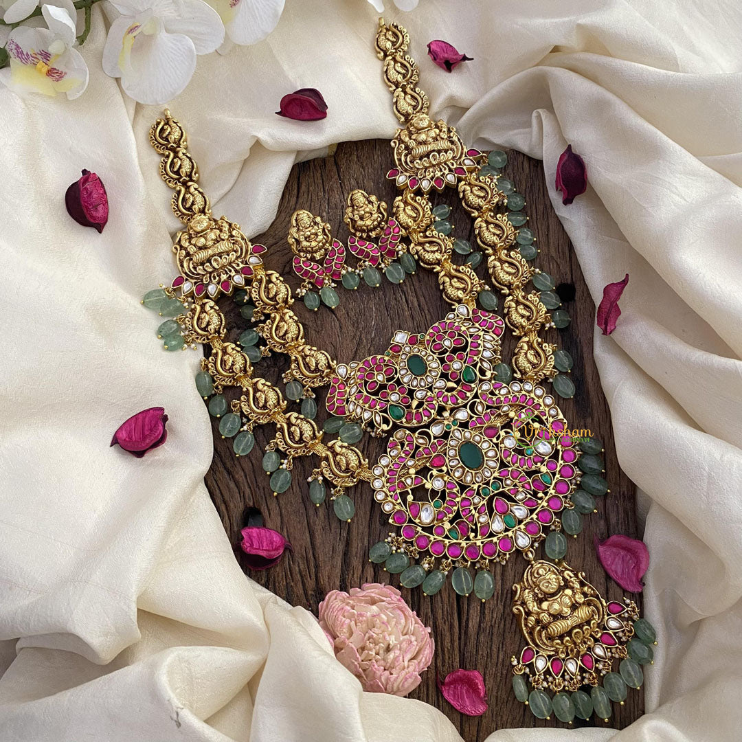 Vriksham Jadau Kundan Layered Lakshmi Long Haram-J2583