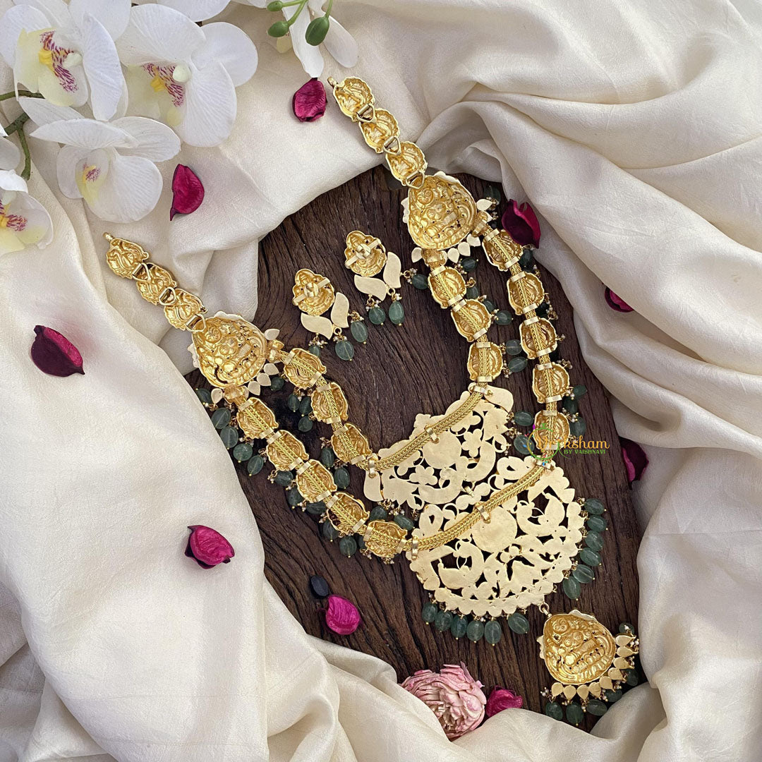 Vriksham Jadau Kundan Layered Lakshmi Long Haram-J2583