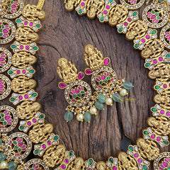 Vriksham Lakshmi with Coin Lotus Jadau Kundan Neckpiece-J2587