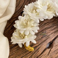 Vriksham White Floral Veni with Beads- Flower Accessory-H860