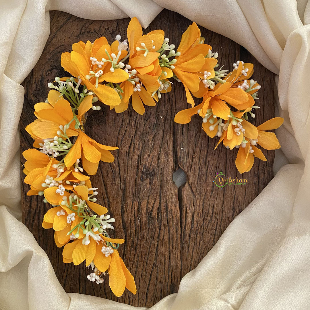 Vriksham Orange Floral With Beads Veni-Flower Accessory-H875