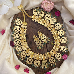 Vriksham Lakshmi with Coin Lotus Jadau Kundan Neckpiece-J2587