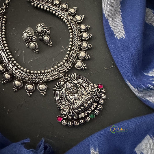 Silver Polish Lakshmi Neckpiece -S783