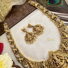Vriksham Designer Nakshi Bridal Temple Long Haram-Gold Bead-G19139