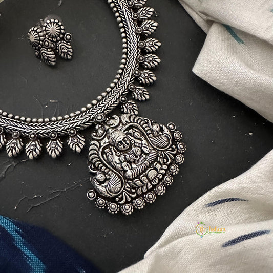 Elegant Silver Alike Lakshmi Neckpiece-S785