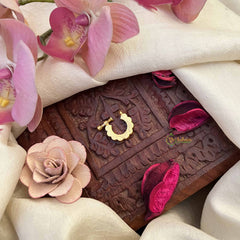 Vriksham Half Circle Style Nath Red White Stone Jadau Press Naths/Nose Pin-J3850