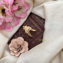 Vriksham Floral With Dual Peacock Gold Look Alike Vangi Finger Ring-G20064