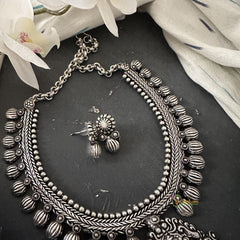 Premium Silver Polish Lakshmi Neckpiece-S789