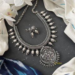 Silver Polish Maa Durga Neckpiece -S782