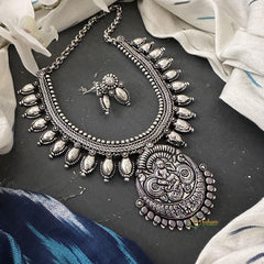 Silver Polish Maa Durga Neckpiece -S782