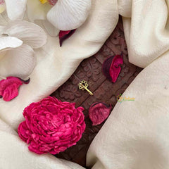 Vriksham Floral AD Stone White Red Press Naths/Nose Pin-G21444