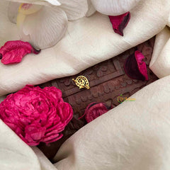 Vriksham Antique Peacock Motif AD Stone Red Press Naths/Nose Pin-G21441