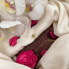 Vriksham Antique Peacock Motif AD Stone White Press Naths/Nose Pin-G21442