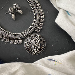 Silver Look Peacock Neckpiece-S790