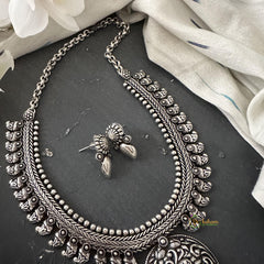 Silver Look Peacock Neckpiece-S790