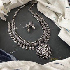 Silver Look Peacock Neckpiece-S790