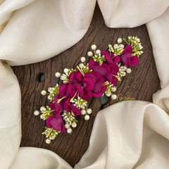 Vriksham Purple Floral Veni with Beads- Flower Accessory-H855