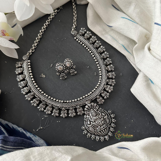 Silver Look Lakshmi Pendant Neckpiece-S793