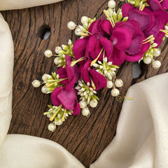 Vriksham Purple Floral Veni with Beads- Flower Accessory-H855