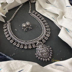 Silver Look Lakshmi Pendant Neckpiece-S793