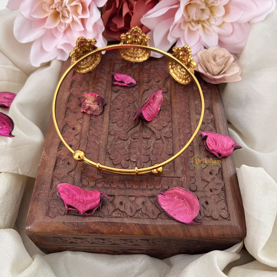 Vriksham Traditional AD Stone Lakshmi Kada Vangi-Temple Armlet-Gold Bead-G18184